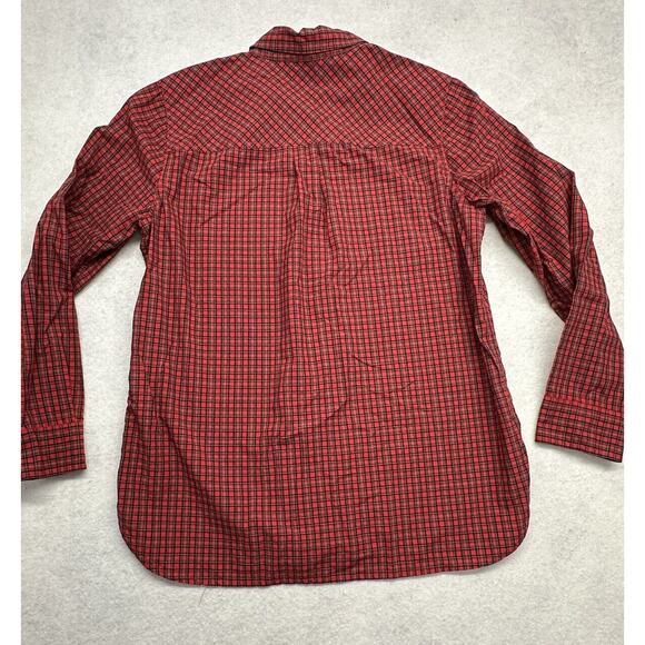 J Crew Shirt Womens 12P Embroidered Beaded Plaid Red Classic Holiday 100% Cotton - Picture 9 of 9